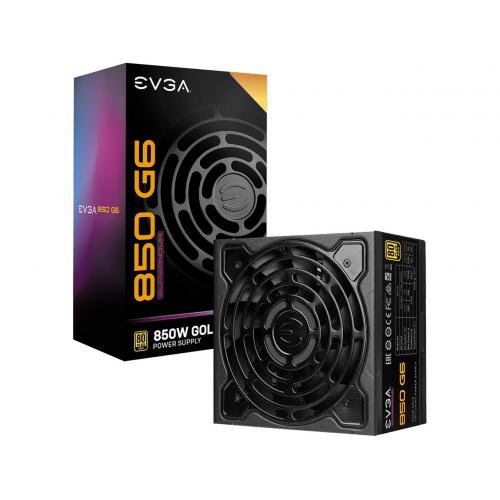 EVGA Supernova 850 G6 80 Plus Gold 850W Power Supply - 80 Plus Gold Certified - Compact 140mm Size - Includes Power on Self Tester - Eco Mode with FDB Fan - 10 Year Warranty