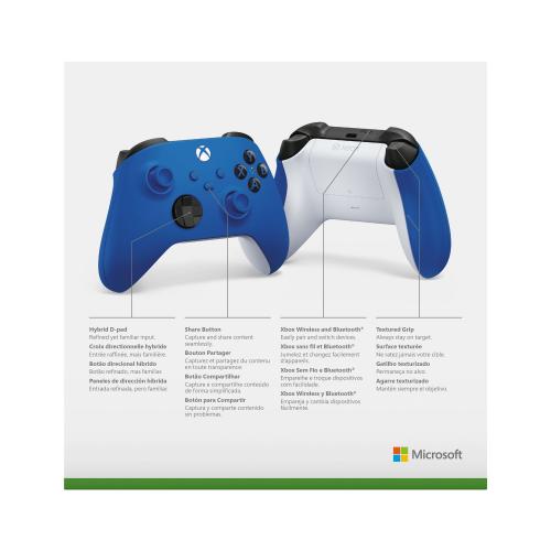 Xbox Series S 512GB SSD Console W/ Xbox Wireless Controller White + Xbox Wireless Controller Shock Blue + Nyko Core Wired Gaming Headset 