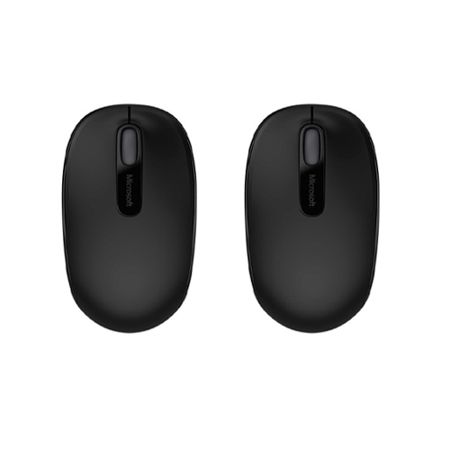 Microsoft Wireless Mobile Mouse 1850 Black Pack of Two - Wireless Connectivity - Radio Frequency - 2.40 GHz Operating Frequency - 1000 dpi movement resolution - 3 Button(s)