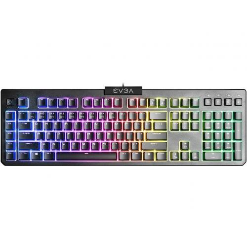 EVGA Z12 RGB USB 2.0 Gaming Keyboard   Braided USB Cable   Multimedia Shortcut Key   Customizable RGB LED Backlighting   Cherry MX Style Keycaps Compatible   IP32 Spill Resistant 