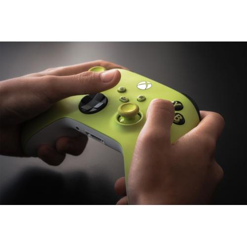 Open Box: Xbox Wireless Controller Electric Volt   Wireless & Bluetooth Connectivity   New Hybrid D Pad   New Share Button   Featuring Textured Grip   Easily Pair & Switch Between Devices 