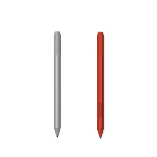 Microsoft Surface Pen Platinum + Microsoft Surface Pen Poppy Red - Bluetooth 4.0 - 4,096 pressure points - Tilt the tip to shade your drawings - Rubber eraser rubs away your mistakes easily - Writes like pen on paper
