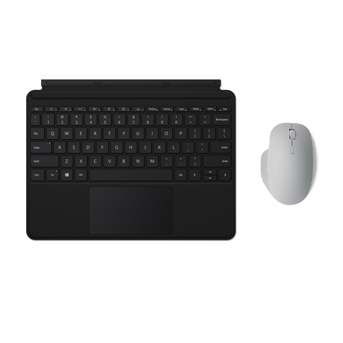 Microsoft Surface Precision Mouse Gray + Microsoft Surface Go Type Cover Black - Bluetooth or USB Mouse - A full keyboard experience - Pair w/ Surface Go - Scroll Wheel - Ultra-precise movement w/ 3 programmable buttons