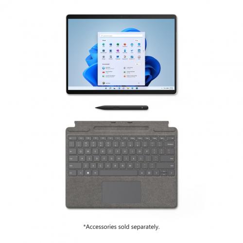Microsoft Surface Pro X 13" Wi Fi Tablet Microsoft SQ1 8GB RAM 256GB SSD Platinum + Microsoft 365 Personal | 12 Month Subscription, 1 Person| Premium Office Apps | 1TB OneDrive Cloud Storage | PC/Mac Keycard 