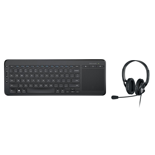 Microsoft LifeChat LX-3000 Digital USB Stereo Headset Noise-Canceling Microphone + Microsoft All-in-One Media Keyboard