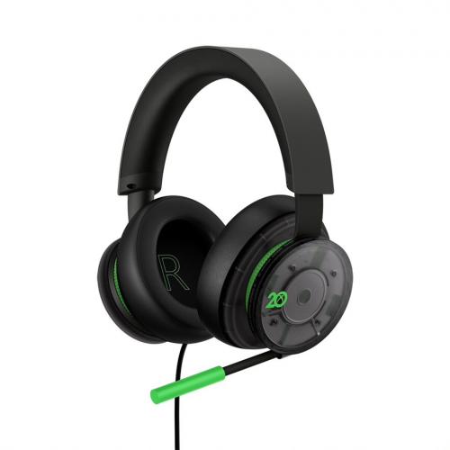 Xbox Stereo Headset 20th Anniversary Special Edition - For Xbox Series X/S, Xbox One, & Window 10 PCs - Ultra-Soft, large earcups - Supports Windows Sonic spatial sound - Flexible, lightweight design - Classic Black with green touches