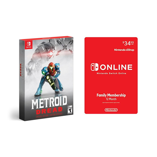 Metroid Dread: Special Edition for Nintendo Switch + Nintendo Switch Online Family Membership 12 Month Code