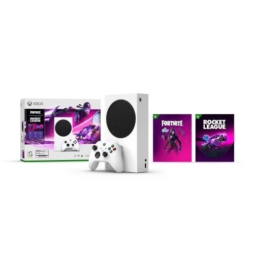 Xbox Series S Fortnite and Rocket League Bundle - Includes Xbox Wireless Controller - Includes Fortnite & Rocket League Downloads - 10GB RAM 512GB SSD - Up to 120 frames per second - Experience high dynamic range