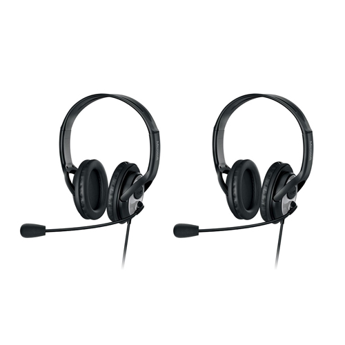 Pack of Two Microsoft LifeChat LX-3000 Digital USB Stereo Headset Noise-Canceling Microphone - USB 2.0 Connectivity - Premium Stereo Sound - Leatherette Ear Pads - 6 ft Cable - Noise Cancelling Microphone