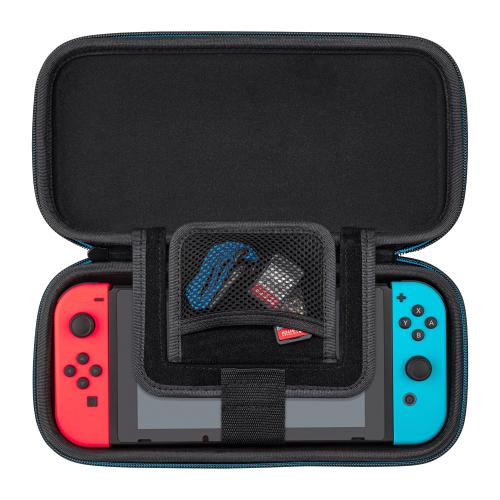 Power Pose Mario Slim Deluxe Travel Case   Super Mario Edition   Integrated Stand Included   Compatible With Nintendo Switch, Switch Lite, And OLED   Nylon Wrist Strap   Unique Console Lift Strap 