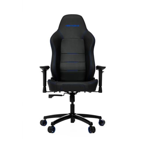VERTAGEAR PL1000 Gaming Chair Black & Blue - PUC Premium Leather - Easy one-person Assemble - Dual Layer Hybrid Foam - Metal 5 Star Base - Lumbar and Neck Support