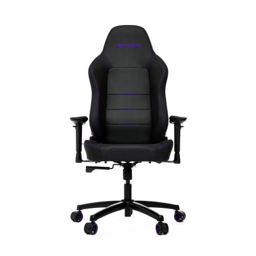 VERTAGEAR PL1000 Gaming Chair Black & Purple - PUC Premium Leather - Easy one-person Assemble - Dual Layer Hybrid Foam - Metal 5 Star Base - Lumbar and Neck Support