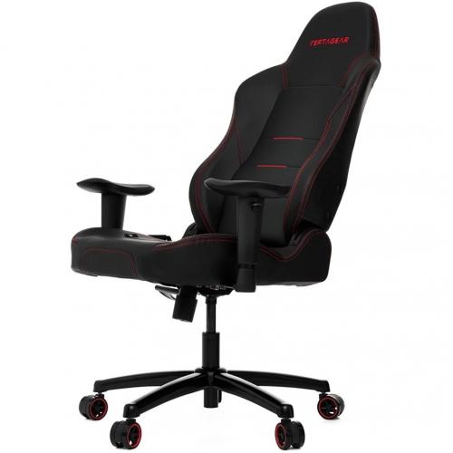 VERTAGEAR PL1000 Gaming Chair Black & Red   PUC Premium Leather   Easy One Person Assemble   Dual Layer Hybrid Foam   Metal 5 Star Base   Lumbar Support & Neck Support 