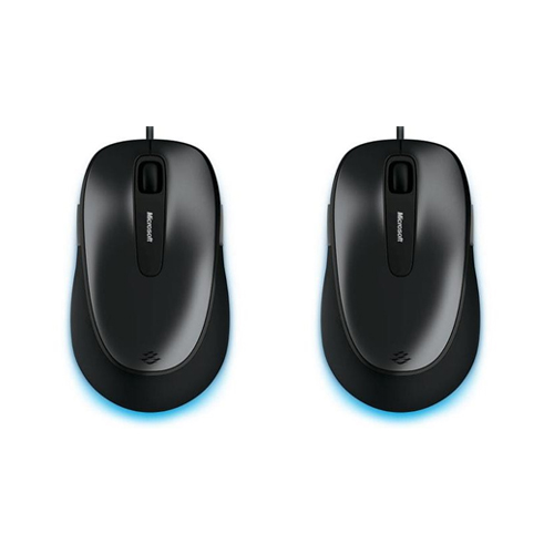 Pack of Two Microsoft Comfort Mouse 4500 Lochness Gray - Wired USB - 1000 dpi - 5 Button(s) - Contoured Shape - Rubber Side Grips
