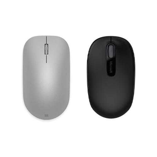 Microsoft Wireless Mobile Mouse 1850 Black + Microsoft Modern Mouse Platinum - Wireless Connectivity - Radio Frequency - Bluetooth 4.0 - 2.40 GHz - Ambidextrous Design