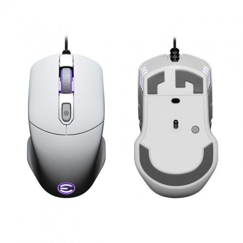 EVGA X12 USB Customizable Gaming Mouse White   USB Cable Interface   2 Dimension Array Tech W/ Dual Sensor   On The Fly DPI + 5 Onboard Profiles   60 Million Click Lifecycle   8 Programmable Buttons 