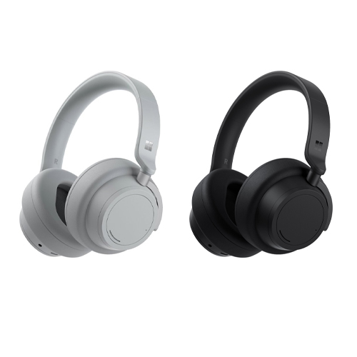 Microsoft Surface Headphones 2 Light Gray + Microsoft Surface Headphones 2 Matte Black - Crystal-clear Omnisonic Sound - Touch, tap, and dial controls - 13 levels of active noise cancellation - 40mm Free Edge Driver - Up to 18.5 hr battery life