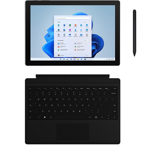 Microsoft Surface Pro 7 Bundle 12.3" Intel i7 16GB RAM 256GB SSD with Black Surface Type Cover and Charcoal Surface Pen