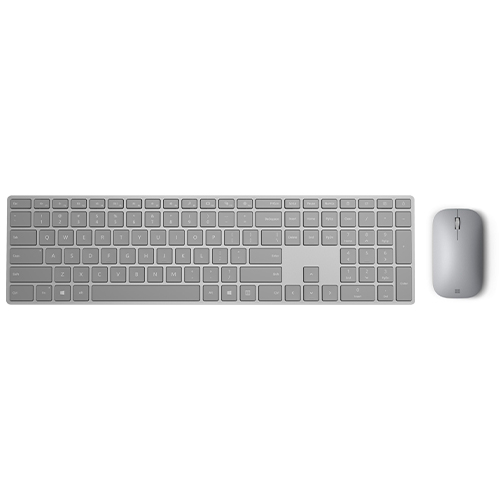 Microsoft Surface Mobile Mouse Platinum + Microsoft Surface Keyboard Gray - BlueTrack enabled - Wireless - Bluetooth - Microsoft Surface Keyboard is compatible w/ Smartphone - QWERTY Key layout