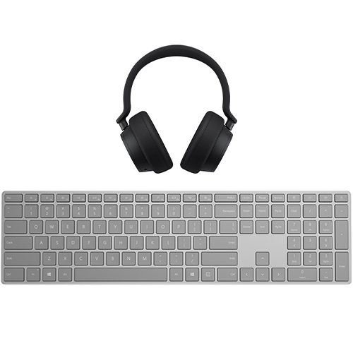 Microsoft Surface Headphones 2 Matte Black + Microsoft Surface Keyboard Gray