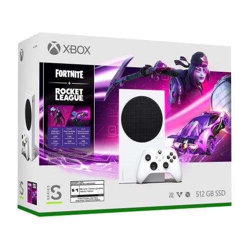 Xbox Series S Fortnite And Rocket League Bundle + Xbox Wireless Controller Pulse Red   Includes Xbox Wireless Controller   Includes Fortnite & Rocket League Downloads   10GB RAM 512GB SSD   Up To 120 Frames Per Second   Experience High Dynamic Range 