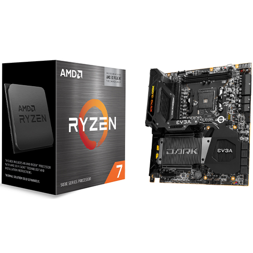 AMD Ryzen 7 5800X3D 8-core 16-thread Desktop Processor + EVGA X570 DARK Desktop Motherboard - 8 core and 16 threads - 3.4 GHz- 4.5 GHz CPU Speed - 96MB Total Cache - PCIe 4.0 Ready - AMD 3D V-Cache Technology