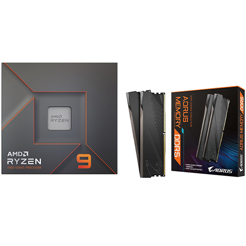 AMD Ryzen 9 7950X 16-core 32-thread Desktop Processor + Gigabyte AORUS 32 GB DDR5-5200 SDRAM Memory Module - 16 cores & 32 threads - 4.5GHz- 5.7GHz CPU Speed - 81MB Total Cache - PCIe 4.0 Ready - Cooler not included