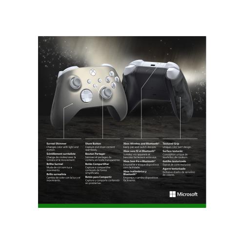 Xbox Wireless Controller Lunar Shift   Wireless & Bluetooth Connectivity   New Hybrid D Pad   New Share Button   Featuring Textured Grip   Easily Pair & Switch Between Devices 