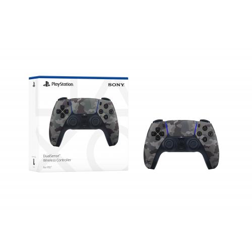 PlayStation 5 DualSense Wireless Controller Gray Camouflage   Compatible W/ PlayStation 5   Built In Microphone & 3.5mm Jack   Feat. Haptic Feedback & Adaptive Triggers   Charge & Play Via USB Type C   Features New Create Button 