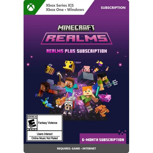 Minecraft Realms Plus 6-Month Subscription (Digital Download) - For Xbox One, Xbox Series S, Xbox Series X, Windows - Rated E10+ (Everyone 10+) - Sandbox