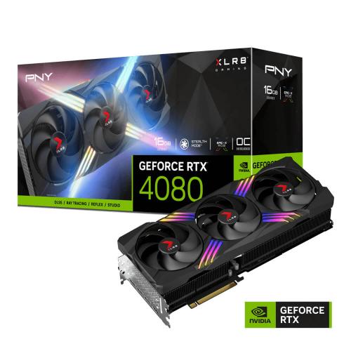PNY GeForce RTX 4080 16GB XLR8 Gaming VERTO EPIC-X RGB Overclocked Triple Fan Graphics Card - 4th Generation Tensor Cores - 3rd Generation RT Cores - NVIDIA Ada Lovelace Architecture - 16GB GDDR6X - PCI-Express 4.0 x16