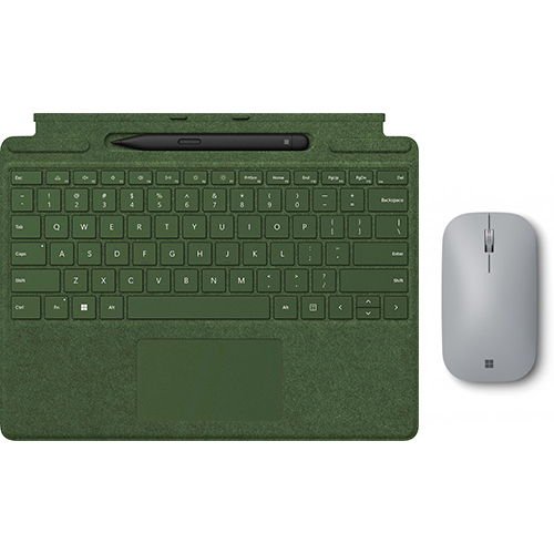 Microsoft Surface Pro Signature Keyboard Forest with Surface Slim Pen 2 Black + Microsoft Surface Mobile Mouse Platinum