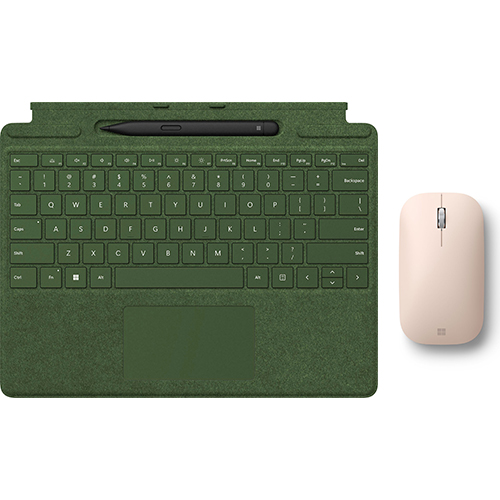 Microsoft Surface Pro Signature Keyboard Forest with Surface Slim Pen 2 Black + Microsoft Surface Mobile Mouse Sandstone