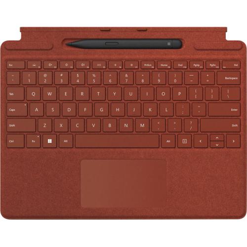 Microsoft Surface Pro Signature Keyboard Poppy Red With Surface Slim Pen 2 Black + Microsoft Surface 65W Power Supply 