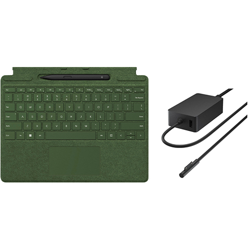 Microsoft Surface Pro Signature Keyboard Forest with Surface Slim Pen 2 Black + Microsoft Surface 127W Power Supply