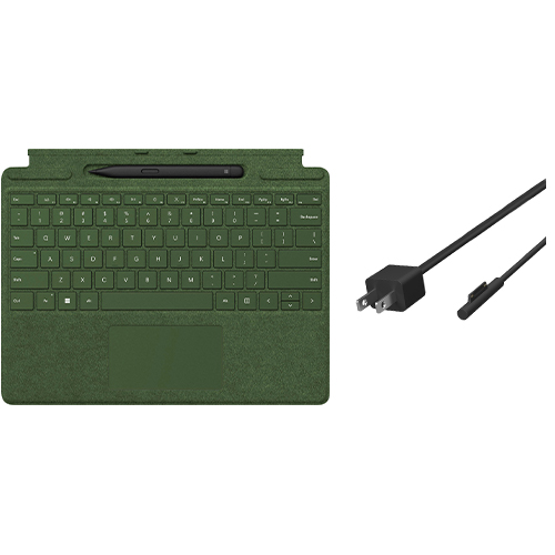 Microsoft Surface Pro Signature Keyboard Forest with Surface Slim Pen 2 Black + Microsoft Surface 65W Power Supply