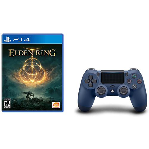 Sony DualShock 4 Wireless Controller Midnight Blue + Elden Ring Standard Edition PS4