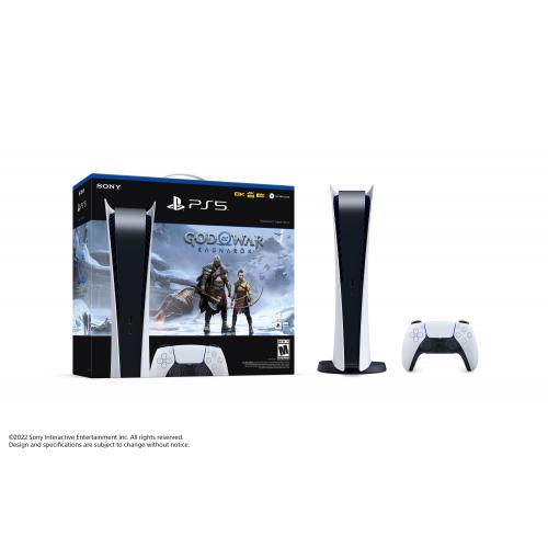 PlayStation 5 Digital Edition God Of War Ragnarok Bundle + Nyko Core Wired Gaming Headset   Includes PS5 Console & DualSense Controller   16GB RAM 825GB SSD   Custom Integrated I/O   Up To 120fps @ 120Hz Output   Tempest 3D AudioTech 