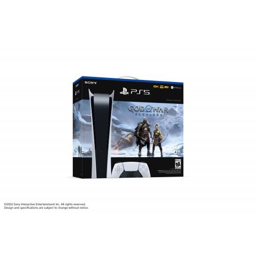 PlayStation 5 Digital Edition God Of War Ragnarok Bundle + Nyko Core Wired Gaming Headset   Includes PS5 Console & DualSense Controller   16GB RAM 825GB SSD   Custom Integrated I/O   Up To 120fps @ 120Hz Output   Tempest 3D AudioTech 