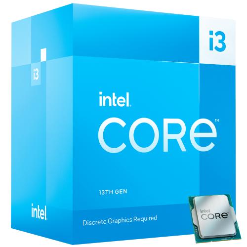 Intel Core I3 13100F Desktop Processor   4 Cores (4E+0P) & 8 Threads   Up To 4.50 GHz Turbo Boost   PCIe 5.0 & 4.0 Support   128 GB Supported Memory   Intel Laminar RM1 Cooler Included 