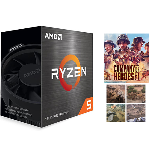 AMD Ryzen 5 5500 6 Core 12 Thread Unlocked Desktop Processor with Wraith Stealth Cooler + Company of Heroes 3 (Email Delivery)