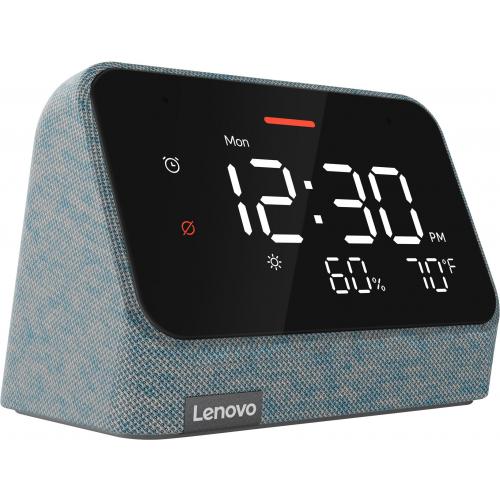 Open Box: Lenovo Smart Clock Essential 4" Smart Display with Alexa Misty Blue - Digital LED with Auto-Adjust Brightness - Smart Alarm Clock with Speaker and Mic - Compatible with Lenovo Smart Clock Docking, Android, Apple iOS - Wi-Fi, Bluetooth