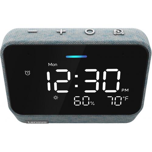 Open Box: Lenovo Smart Clock Essential 4" Smart Display With Alexa Misty Blue   Digital LED With Auto Adjust Brightness   Smart Alarm Clock With Speaker And Mic   Compatible With Lenovo Smart Clock Docking, Android, Apple IOS   Wi Fi, Bluetooth 