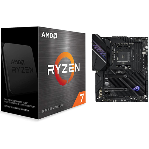 AMD Ryzen 7 5700X 8-core 16-thread Desktop Processor without cooler + Asus ROG Crosshair VIII Dark Hero Desktop Motherboard