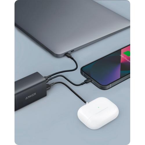 Anker 735 65W 3 Port USB Foldable Fast Wall Charger With GaN   The Only Charger You Need   High Speed Charging   Compact Design   Powered By GaN II Technology 