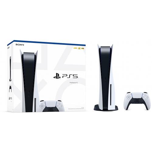 PlayStation 5 Console - Includes PS5 Console & DualSense Controller - 16GB RAM 825GB SSD - Custom Integrated I/O - Up to 120fps @ 120Hz output - Tempest 3D AudioTech