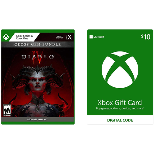 Sanctuary Lodge Pay tribute Diablo IV Cross Gen Bundle / Microsoft Xbox $10 Gift Card (Digital Code) -  Rated M (Mature) - Action & Adventure RPG - Xbox One and Xbox Series X -  antonline.com