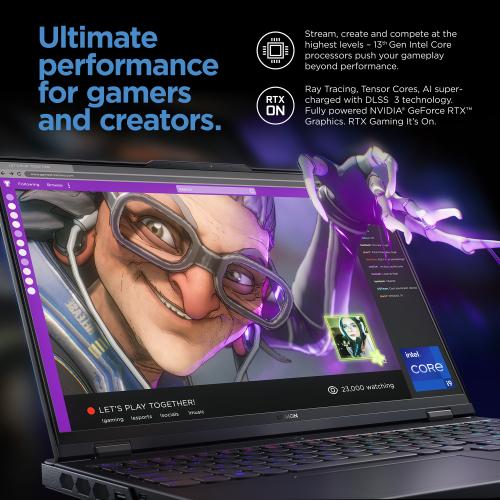Lenovo Legion Pro 7 16" WQXGA 240Hz Gaming Notebook Intel I9 13900HX 32GB RAM 1TB SSD NVIDIA GeForce RTX 4090 Onyx Gray 