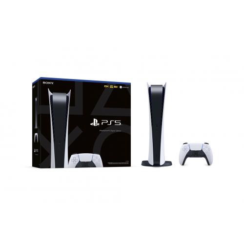  Sony PS5 PlayStation 5 Digital Edition Gaming Console +  Wireless Controller - 16GB GDDR6 RAM, 825GB SSD, 120Hz 8K Output, White :  Video Games