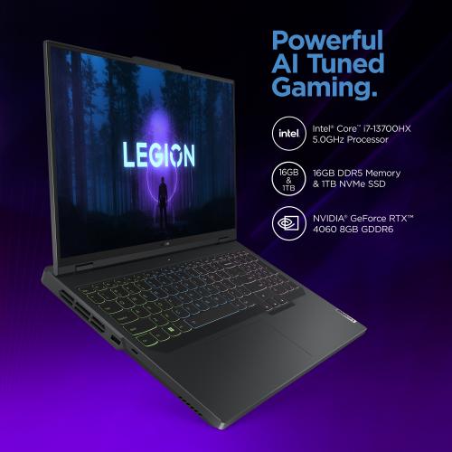 Lenovo Legion Pro 5 16" WQXGA 165Hz Gaming Notebook Intel Core I7 13700HX 16GB RAM 1TB SSD NVIDIA GeForce RTX 4060 8GB Onyx Grey 